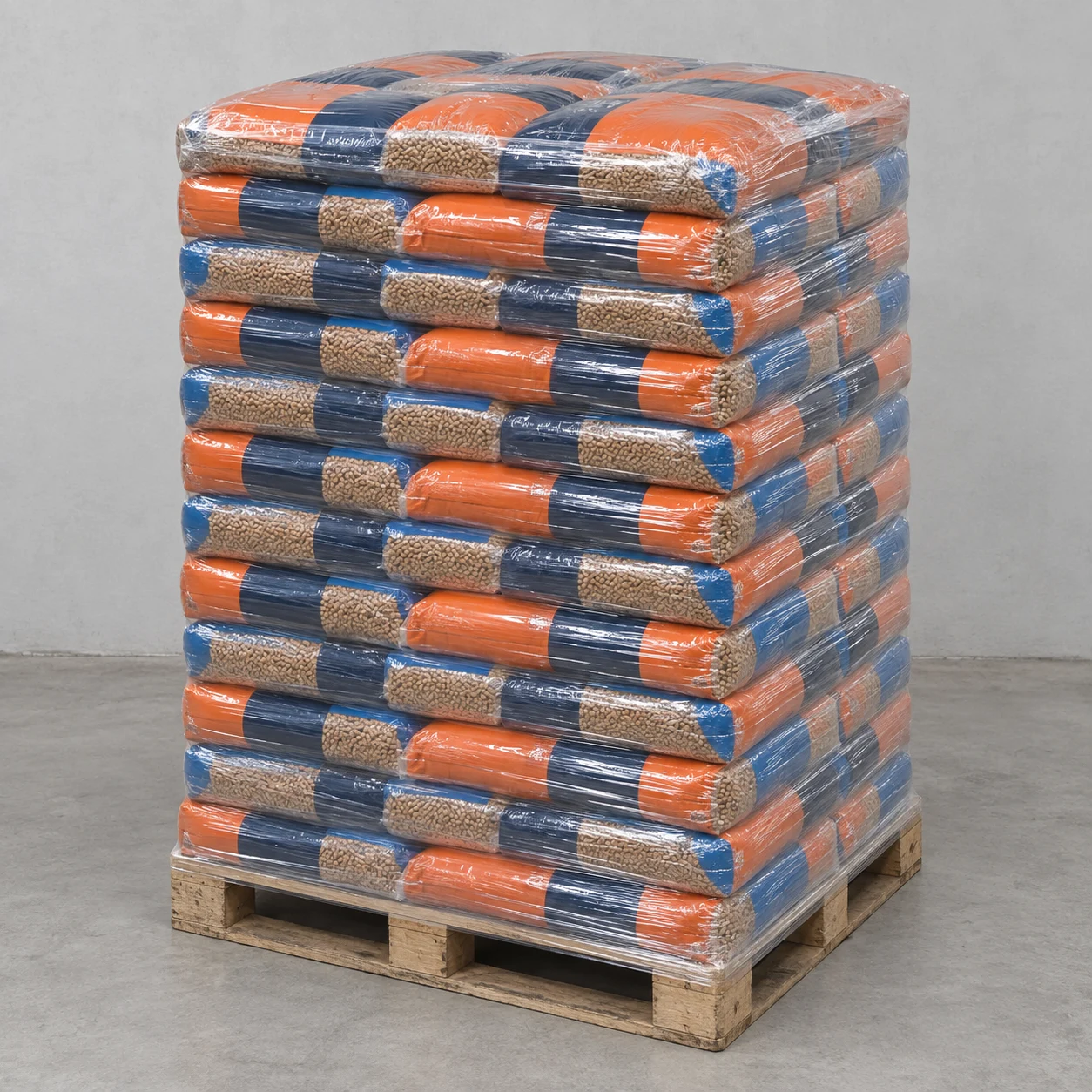 Blue pellets de madeira · 975 kg